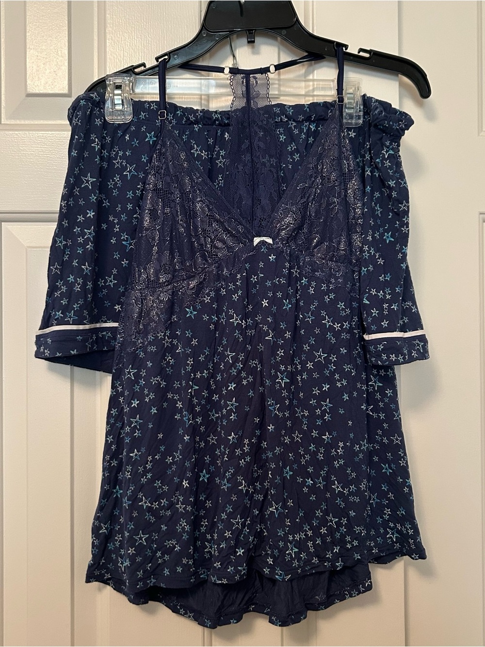 Victoria's Secret Size XL Star Night Lace Trim Camisole & Shorts Pajama Set